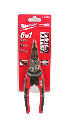 Product Cover Milwaukee 48-22-3079 6-In-One Combination Wire Stripping and Reaming Pliers for Electricians