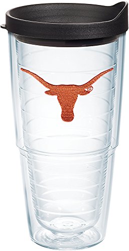 Product Cover Tervis 1042261 Texas Longhorns Longhorn Tumbler with Emblem and Black Lid 24oz, Clear