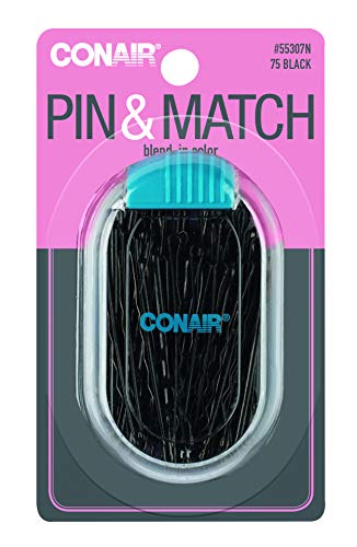 Product Cover Conair Secure Hold Bobby Pins, Black, Set of 75 Hairpins