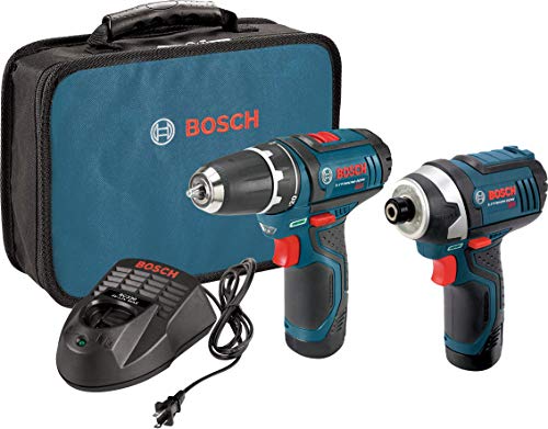 Product Cover Bosch Power Tools Combo Kit CLPK22-120 - 12-Volt Cordless Tool Set (Drill/Driver and Impact Driver) with 2 Batteries, Charger and Case