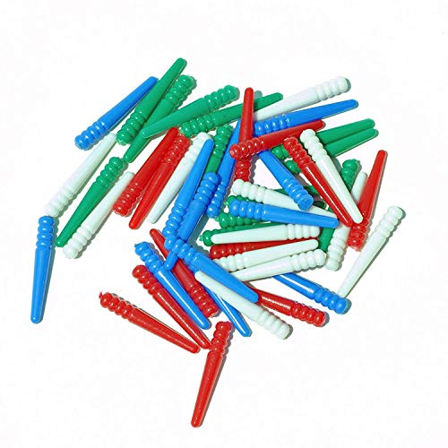 Product Cover WE Games 48 Standard Plastic Cribbage Pegs w/ a Tapered Design in 4 Colors - Red, Blue, Green & White