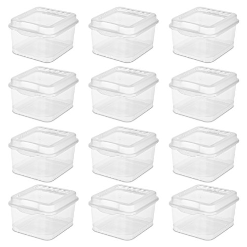 Product Cover Sterilite 18038612 Flip Top, Clear, 12-Pack