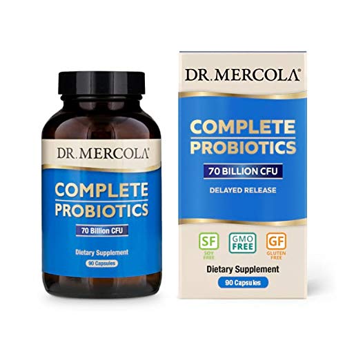 Product Cover Dr. Mercola, Complete Probiotics (70 Billion CFU) 90 Servings (90 Capsules), Helps Support Digestive Health, Non GMO, Soy Free, Gluten Free