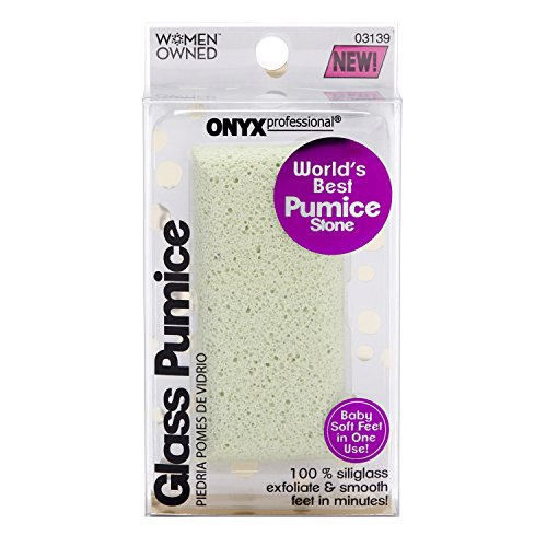 Product Cover Onyx Professional Double Sided Pumice Stone 100% Siliglass Callus Remover, Exfoliates Feet & Smooths Skin