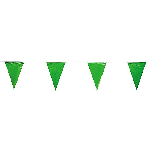 Product Cover Fun Express - Green Pennant Banner (100ft) - Party Decor - Hanging Decor - Pennants - 1 Piece
