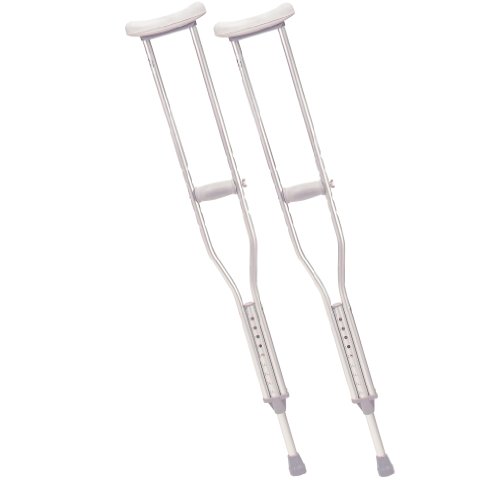 Product Cover Drive Medical Tall Adult Walking Crutches with Underarm Pad and Handgrip, Gray