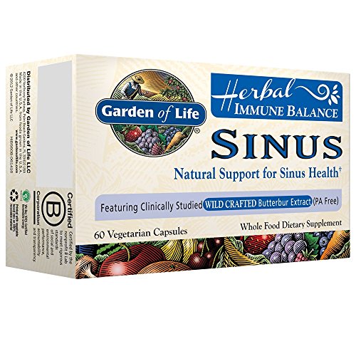 Product Cover Garden of Life Natural Sinus Support - Herbal Immune Balance Sinus with Enzyme Blend, Vegetarian, 60 Capsule