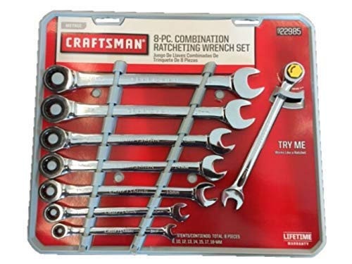 Product Cover Craftsman 8 pc Metric Combination Ratcheting Wrench Set, # 22985