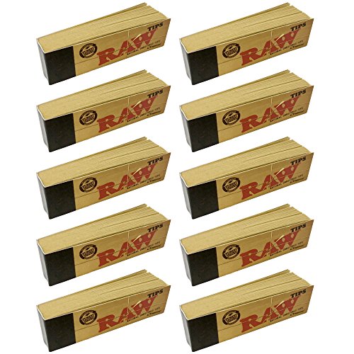 Product Cover Raw Rolling Papers Unbleached Filter Tips 10 Pack = 500 Tips