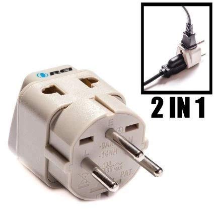 Product Cover OREI Grounded Universal 2 in 1 Plug Adapter Type H for Israel & more - High Quality - CE Certified - RoHS Compliant WP-H-GN