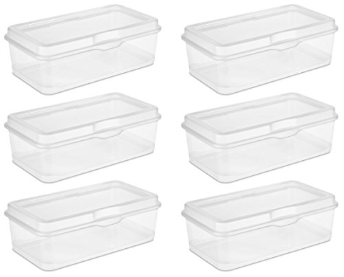 Product Cover Sterilite Large Flip Top Storage Box, Set of 6