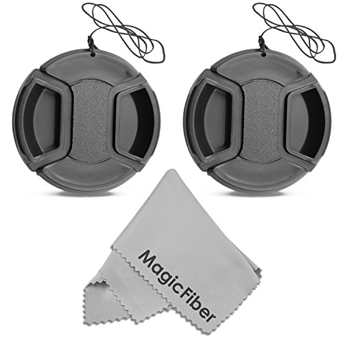 Product Cover (2-Pack) 58mm Snap-On Center Pinch Lens Cap with Holder Leash, Camera Lens Protection Cover for 58mm Threaded Lenses