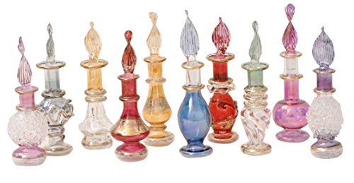 Product Cover CraftsOfEgypt Genie Blown Glass Miniature Perfume Bottles for Perfumes & Essential Oils, Set of 50 Decorative Vials, Each 2