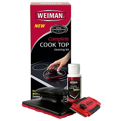 Product Cover Weiman Complete Cook Top Cleaning Kit - Cook Top Cleaner and Polish 2 oz, Scrubbing Pad, Cleaning Tool, Cook Top Razor Scraper
