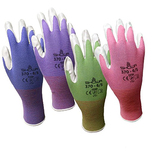 Product Cover 6 Pack Showa Atlas NT370 Atlas Nitrile Garden Gloves - Medium (Assorted Colors)
