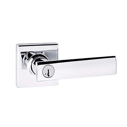 Product Cover Kwikset Vedani Entry Lever Featuring SmartKey in Polished Chrome