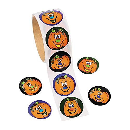 Product Cover Fun Express Jack-O-Lantern Roll Stickers Party Favors - 1 Roll
