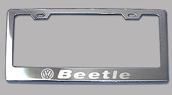 Product Cover Fit Volkswagen Beetle Stainless Steel Chrome License Plate Frame with Cap