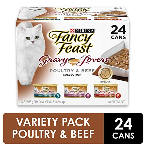 Product Cover Purina Fancy Feast Gravy Wet Cat Food  Variety Pack, Gravy Lovers Poultry & Beef Feast Collection - (24) 3 oz. Cans