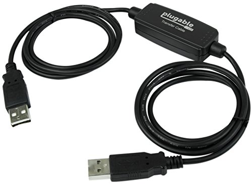 Product Cover Plugable USB 2.0 Transfer Cable, Unlimited Use, Transfer Data Between 2 Windows PC's, Compatible with Windows 10, 8.1, 8, 7, Vista, XP, Bravura Easy Computer Sync Software Included