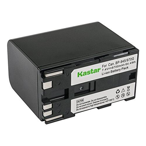 Product Cover Kastar Battery (1-Pack) for Canon BP-945, BP-950, BP-970, Canon C2, FV1, FV500, Optura, Ultura, Vistura, DM-XL2, DM-MV20, E65AS, ES-8600 Hi8, G2000, GL2, MV200i, UC-V300, V75Hi, XH-G1, XL-H1, XM2, XV3