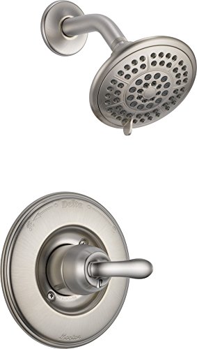 Product Cover Delta Faucet Linden 14 Series Single-Function Shower Trim Kit with 5-Spray Touch-Clean Shower Head, Stainless T14294-SS (Valve Not Included)