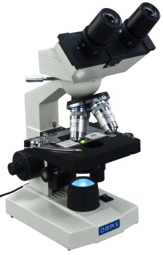 Product Cover OMAX 40X-2000X Lab LED Binocular Compound Microscope with Double Layer Mechanical Stage and Coaxial Coarse/Fine Focusing Knob