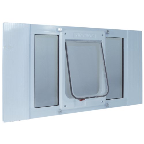 Product Cover Ideal Pet Products Aluminum Sash Window Pet Door,  Adjustable Width 33