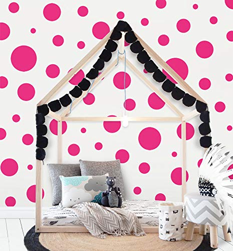 Product Cover Polka Dot Wall Decals (63) Girls Room Wall Decor Stickers, Wall Dots, Vinyl Circle Peel & Stick DIY Bedroom, Playroom, Kids Room, Baby Nursery Toddler to Teen Bedroom Decoration 3