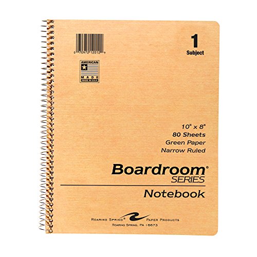 Product Cover Roaring Spring Wirebound Notebook with Green Paper, One Subject, 10