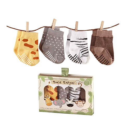 Product Cover Baby Aspen, Sock Safari Four-Pair Animal-Themed Socks Set, 0-6 Months