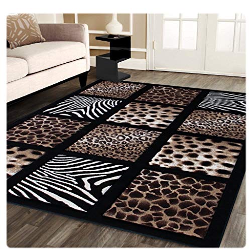 Product Cover Sculpture Modern Area Rug Animal Prints 5 Feet 2 Inch X 7 Feet 3 Inch Design S 251 Black