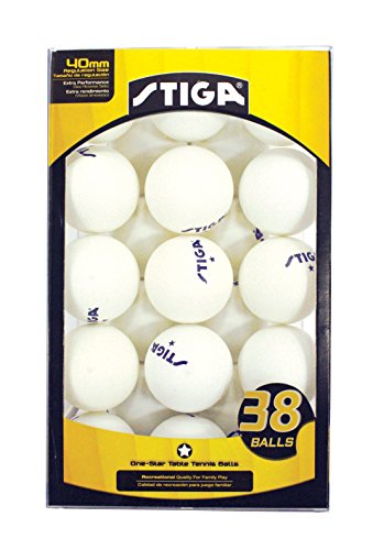 Product Cover STIGA 1-Star Recreational-Quality Regulation Size 40mm Table Tennis Balls (38 Pack, White)