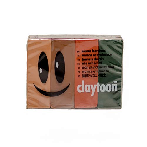 Product Cover Van Aken International - Claytoon - Non-Hardening Modeling Clay - VA18165 - Earth - Beige, Brown, Terra Cotta, Dark Green - 1 Pound Set (4-1/4 Pound Bars) - claymation, Gluten-Free, Non-Toxic