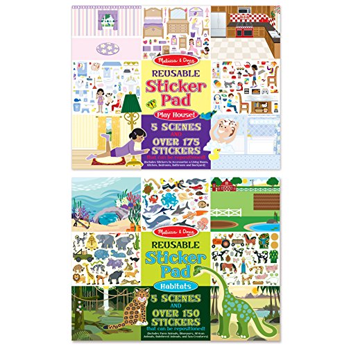 Product Cover Melissa & Doug Reusable Sticker Pads Set: Play House and Habitats - 325 Stickers