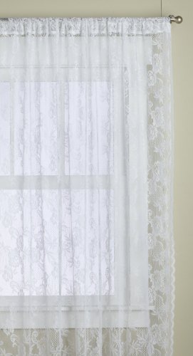 Product Cover Lorraine Home Fashions Monaco Super Wide Tailored Window Panel, 120 by 84-Inch, Snow White, Set of 2