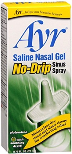 Product Cover Ayr Saline Nasal Gel No-Drip Sinus Spray-0.75 Ounce, Quantity of 5
