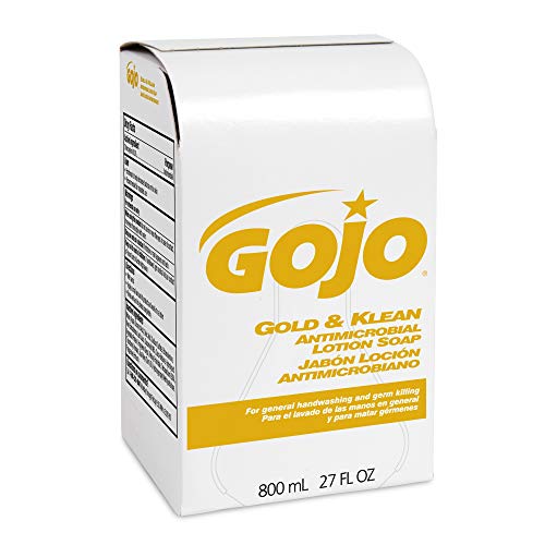 Product Cover GOJO 9127-12 Gold and Klean Antimicrobial Lotion Soap, 800 mL Refill (Pack of 12)