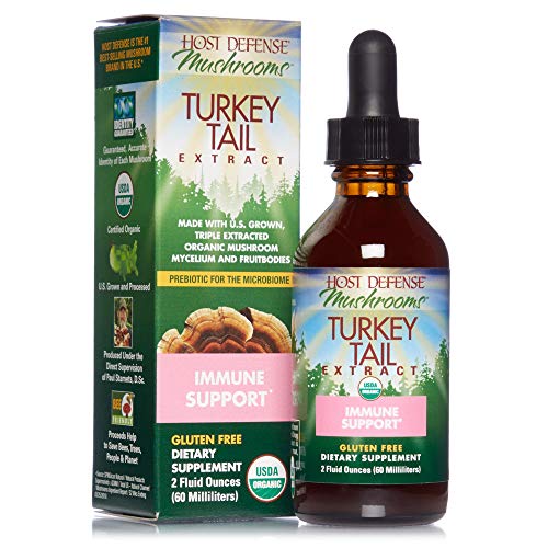 Product Cover Host Defense, Turkey Tail Extract, Natural Immune System and Digestive Support, Daily Mushroom Mycelium Supplement, Organic, Gluten Free, 2 fl oz (30 Servings)
