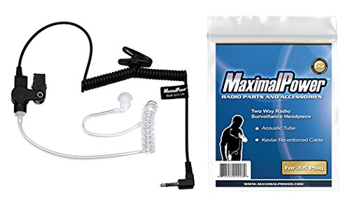 Product Cover MaximalPower RHF 617-1N 3.5mm RECEIVER/LISTEN ONLY Surveillance Headset Earpiece with Clear Acoustic Coil Tube Earbud Audio Kit For Two-Way Radios, Transceivers and Radio Speaker Mics Jacks