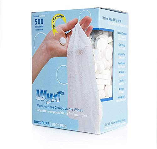 Product Cover Wysi Multi-Purpose Expandable Wipes and Travel Tube, Just Add Water - 500 Compressed Tablets