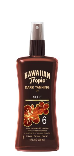 Product Cover Hawaiian Tropic Dark Tanning Oil, Spray Pump, SPF 6 8 oz (packaging may vary)