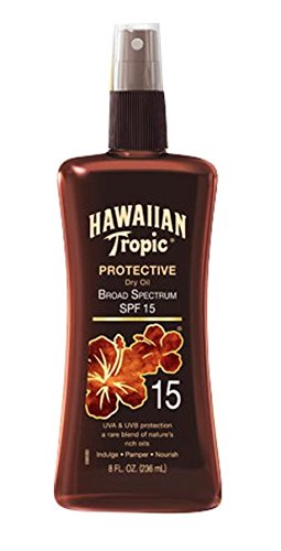 Product Cover Hawaiian Tropic Sunscreen Protective Tanning Dry Oil Broad Spectrum Sun Care Sunscreen Spray - SPF 15, 8 Ounce