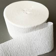 Product Cover White Crepe Paper Streamers 2 Rolls 145 ft Total - Made in USA!