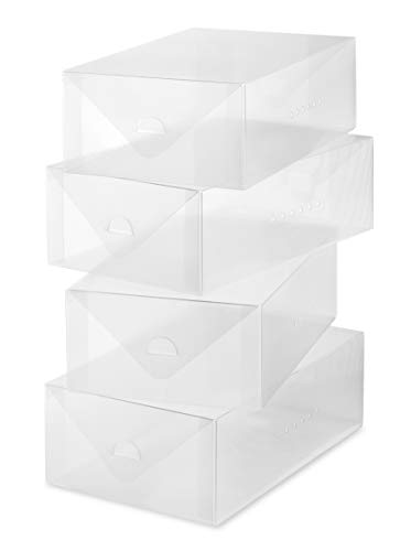 Product Cover Whitmor Clear Vue Women's Shoe Box - Heavy Duty Stackable Shoe Storage  11.75 x 7.38 x 3.75 inches  - (Set of 4)