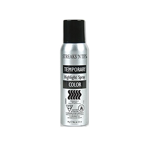 Product Cover Streaks 'N Tips Midnight Black Temporary Spray-on Hair Color, 3.5 oz