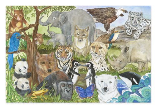 Product Cover Melissa & Doug Endangered Species Floor Puzzle (Easy-Clean Surface, Promotes Hand-Eye Coordination, 48 Pieces, 24
