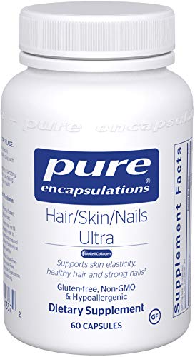 Product Cover Pure Encapsulations - Hair/Skin/Nails Ultra - Hypoallergenic Supplement Supports Skin Elasticity, Hydration, Hair, and Nails* - 60 Capsules