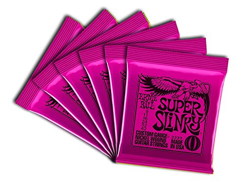 Product Cover Ernie Ball 2223 Nickel Super Slinky Pink Electric Guitar Strings 6 Pack