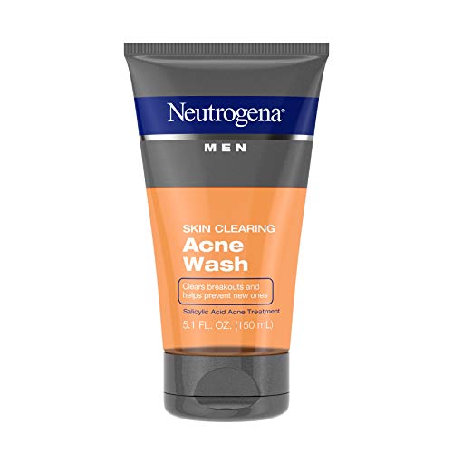 Product Cover Neutrogena Men Skin Clearing Daily Acne Face Wash with Salicylic Acid Acne Treatment, Non-Comedogenic Facial Cleanser to Treat & Prevent Breakouts, 5.1 fl. oz